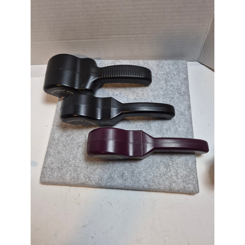 Stampin Up Stampin Around Roller Handle Set 3 Sizes Black Burgundy Craft Tools